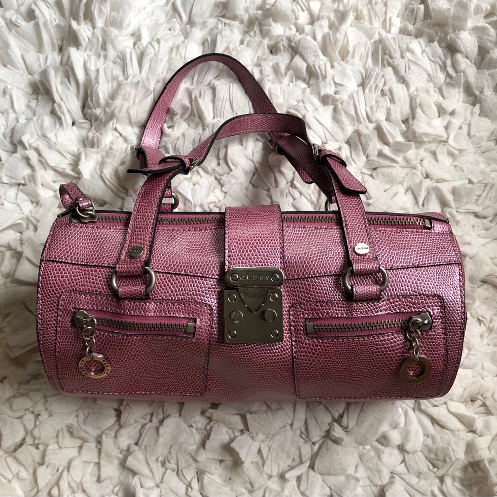 Vintage Pink Snakeskin Guess Bag